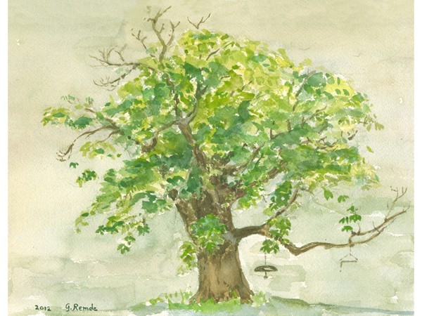 Gladys Remde, Horse Chestnut, Watercolor