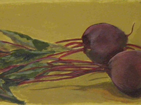 Judy Finestone, Beets, Acrylic, 9in x 15in framed