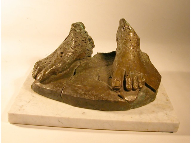 Feet of Vesuvius, 8in x 14in x 11in  bronze & marble